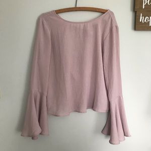 Blush pink bell sleeve top